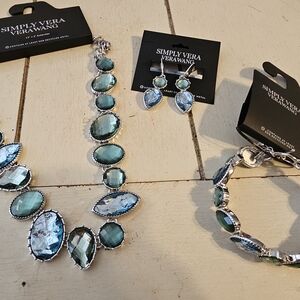 Simply Vera Vera Wang Silver and Blue Jewelry Set